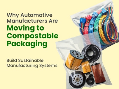 Compostable packaging for automotive plastic components.