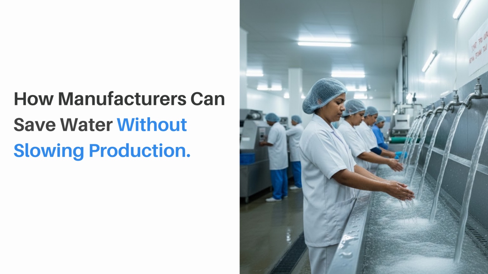 Factory staff following water-efficient operational practices